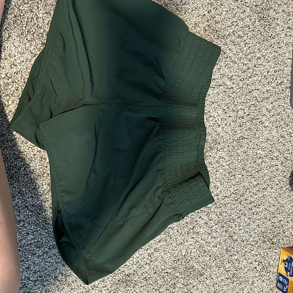 Green Athletic Shorts with Built In Soandex
